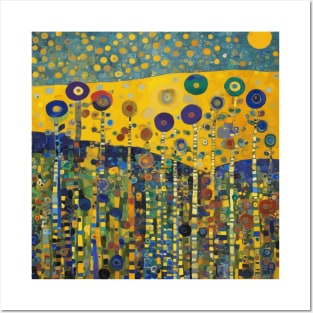 Colorful Flower Garden After Klimt Posters and Art